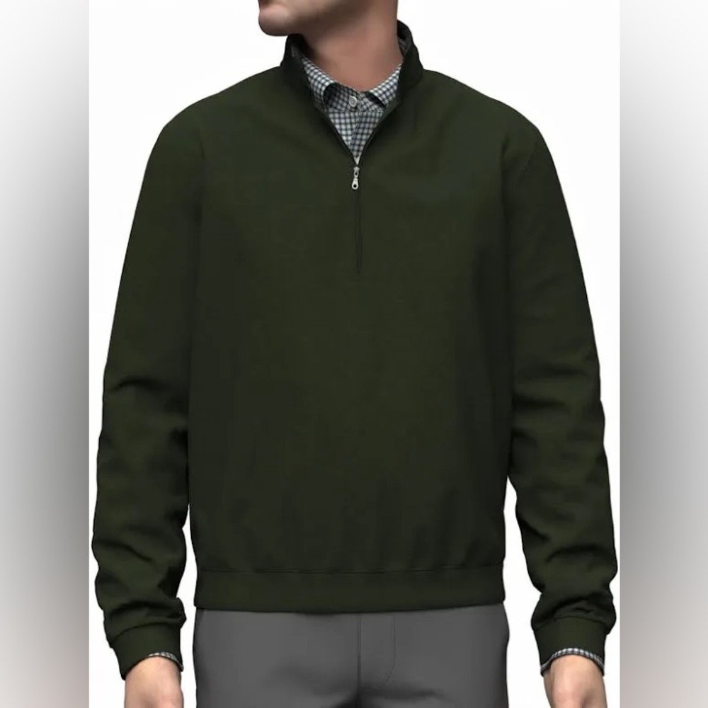 Scott Barber Men's Pima Interlock Zip Mock Size L